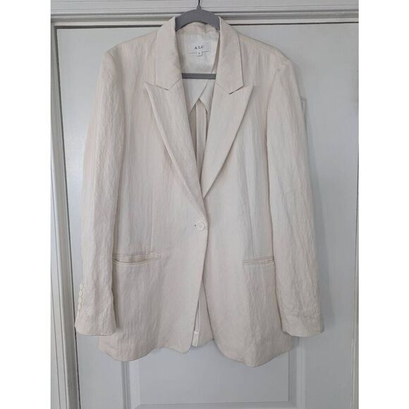 A.L.C. Blazer women's 12 ivory off white vicose longline minimalist elevated - Picture 1 of 7